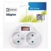 EMOS Rozbočovací zásuvka 2× kulatá s vypínačem, bílá P0062