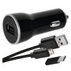 EMOS USB adaptér do auta 2,1A + micro USB kabel + USB-C redukce V0219