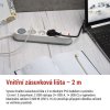 PRODLUŽKA 3Z 2M S VYP. 1,5MM+USB A+C FAST CHARGING