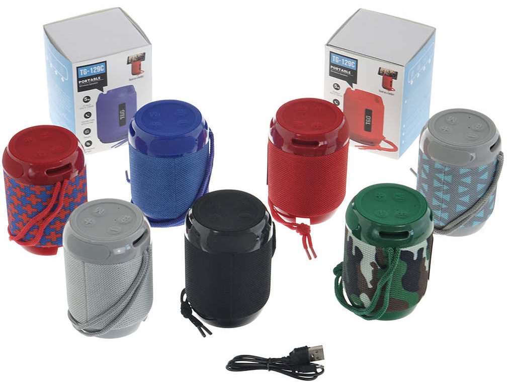 Bezdrátový bluetooth reproduktor soudek 5W / Hands-free / USB / FM rádio na baterie