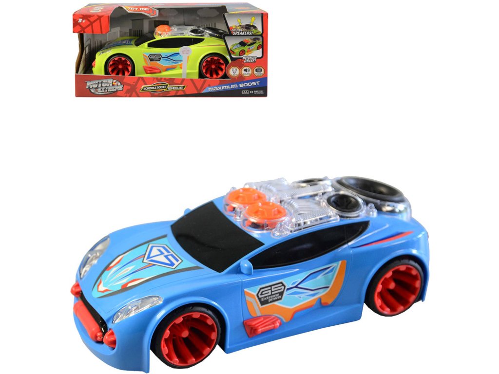 Auto závodní na baterie 23cm vibrující reproduktory 2 barvy Světlo Zvuk