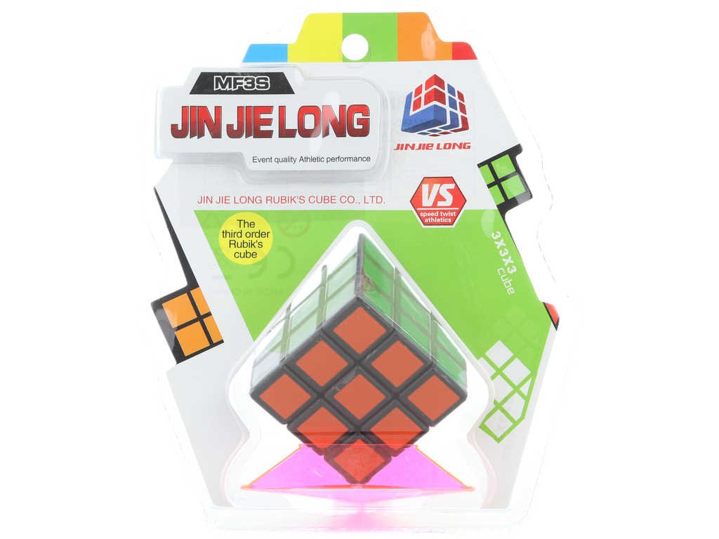 Hra hlavolam kostka rubikova 3x3x3 se stojánkem plast blister
