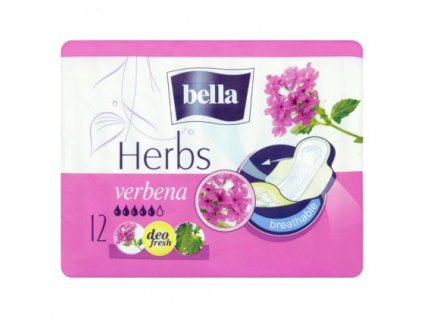 Bella Herbs Verbena dámské hygienické vložky s křidélky 12 ks