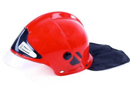 Helma dětská hasičská přilba červená plastová