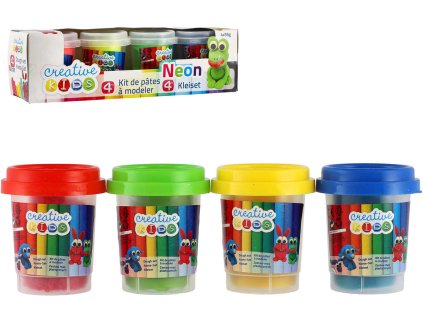 Modelína 4x 55g barevná modelovací hmota set 4ks v kelímku 4 druhy