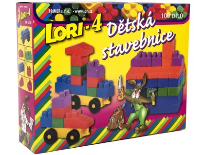 LORI 004 Stavebnice polytechnická 100 dílků plast v krabici 4