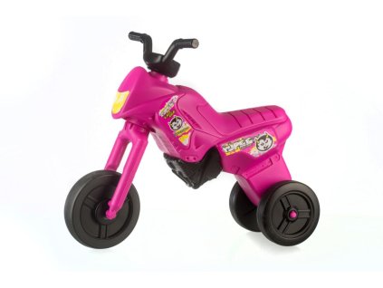 Odrážedlo Enduro Yupee růžové velké plast výška sedadla 31cm nosnost do 25kg 12m+