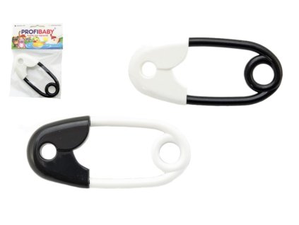 Chrastítko špendlík černobílý plast 12cm 2 barvy v sáčku 0m+