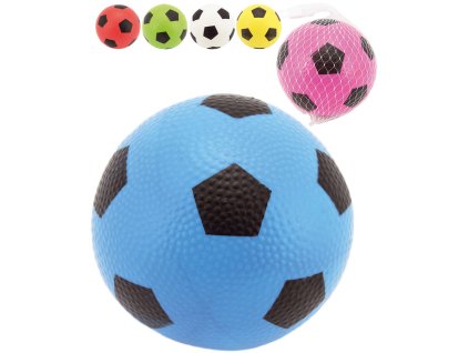 Míček gumový 12cm s potiskem (fotbalový kopačák) 6 barev