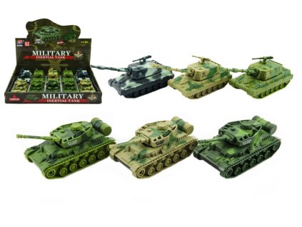 Tank plast 11cm 3 barvy na setrvačník 10ks v boxu