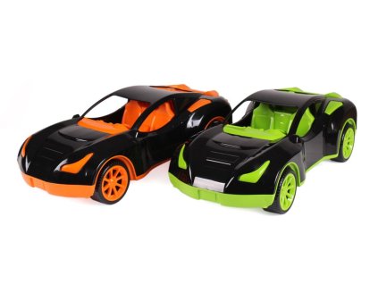 Auto sportovní plast 38x17cm na volný chod 2 barvy v síťce