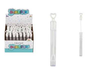 Bublifuk mini 5 ml gelový bílý svatební 10,5cm 48ks v boxu