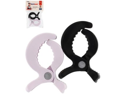 PROFIBABY Klipy na kočárek černý + bílý set 2ks plast v sáčku