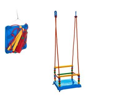 Houpačka plast 35x34cm modrá nosnost 40kg v síťce