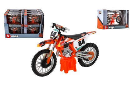 Motorka Bburago KTM 450 SX-F Factory Edition (2018) kov/plast 12cm v krabičce 12ks v boxu