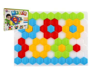 Mozaika klobouček 4cm pro nejmenší hladký 80ks v krabici 45x34x4cm 12m+