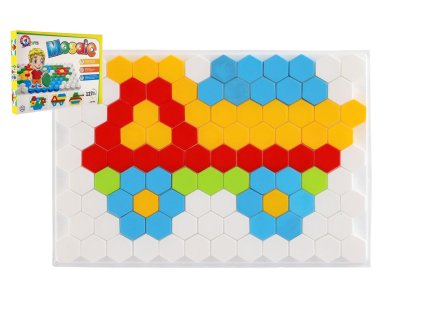 Mozaika klobouček 2,5cm hladká plast 127ks v krabici 34x24x4cm