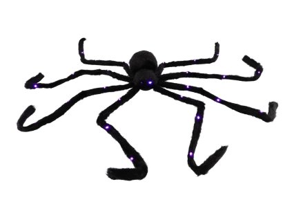 Pavouk velký plyš 125x9cm na baterie se světlem v sáčku 31x23x8cm