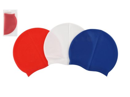 Koupací čepice dětská silikonová 3 barvy v uzavíratelném sáčku 24x13x1cm