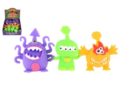 Mimozemšťan/Monstrum antistresový mačkací sliz 8-9cm 3 barvy 24ks v boxu