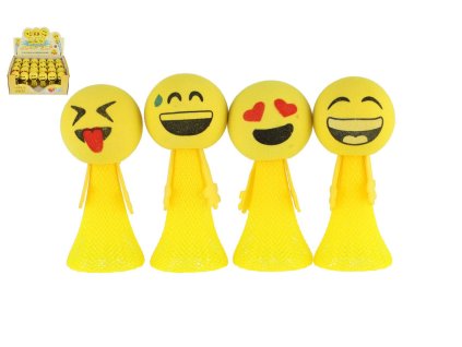 Hip Hop míček smajlík vyskakující pěnový 9,5cm mix druhů 24ks v boxu