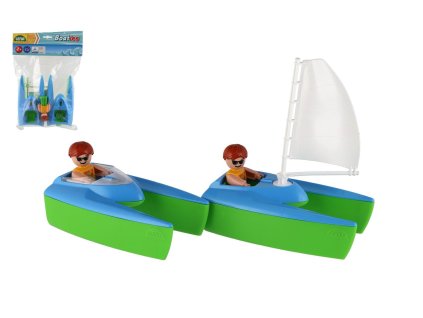 Boaties loď sada 2ks plast 17cm s figurkami 2ks v sáčku 24m+