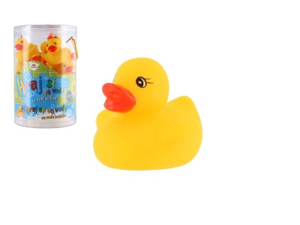 Kačenka zvířátko svítící ve vodě plast 6cm na baterie žlutá 15ks v dóze