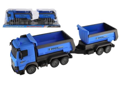 Auto nákladní s vlekem plast 50cm na setrvačník v blistru