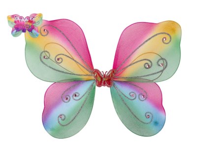 Křídla motýlí nylon 44x32cm v sáčku karneval