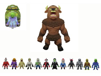 Flexi Monster strašidelné figurky série 5 natahovací silikon 14cm mix druhů na kartě 16,5x23,5cm