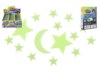 Tvary svítící ve tmě plast v krabičce 9x12x2,5cm 24ks v boxu