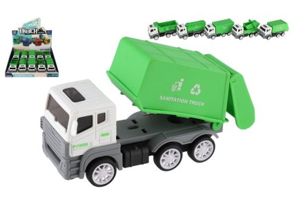 Auto stavební nákladní plast 14cm na setrvačník 5 druhů 10ks v boxu