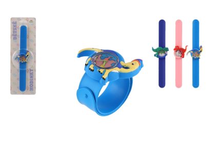 Hodinky dětské samonavíjecí dinosaurus silikon 22cm na baterie 3 druhy na kartě