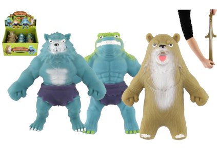 Příšera antistresová natahovací plněná pískem 280g silikon 15cm 4 druhy 12ks v boxu