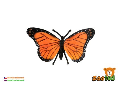 Motýl Monarcha stěhovavý (babočka) zooted plast 11cm