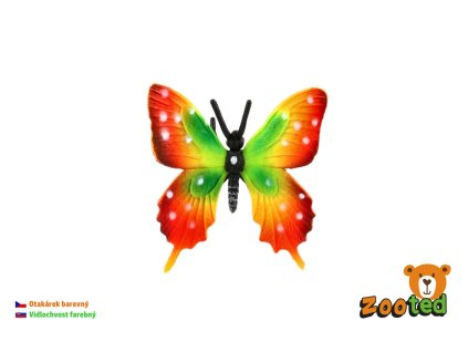 Motýl tropický Papilio/otakárek barevný zooted plast 6cm