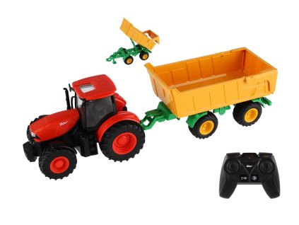 Traktor Zetor RC s valníkem plast 42cm 2,4GHz dobíjecí pack + baterie se zvukem v krabici