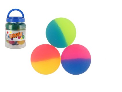 Míček/hopík duhový 6cm 3 barvy 12ks v dóze