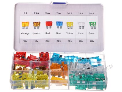 Sada nožových automobilových pojistek MECHANIC FUSE SET 1, 5-30A, 120ks SIXTOL