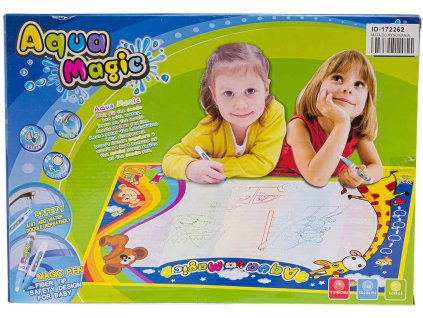 Malování vodou set magická vodní podložka 75x50cm se 2 fixy v krabici