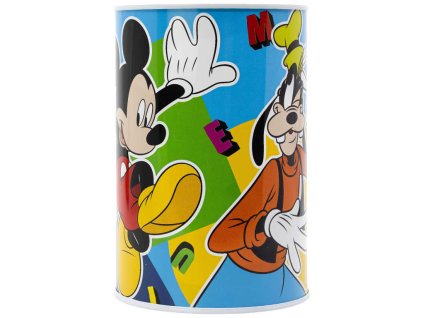 Pokladnička válec Disney Mickey Mouse 10x15cm dětská kasička kovová