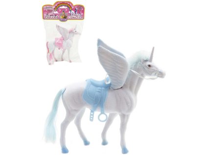 Jednorožec fliškový koník okřídlený 18cm 2 barvy flíska v sáčku