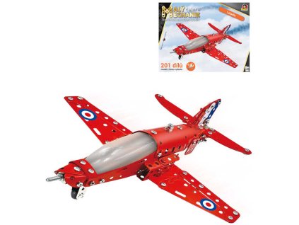 MALÝ MECHANIK Letadlo 201 dílků kovová STAVEBNICE typu Merkur