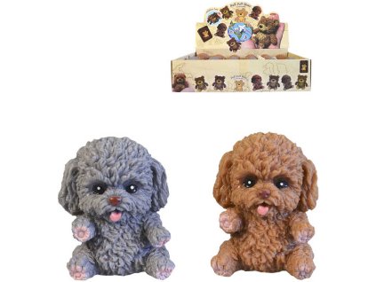 Pes softový měkký 8cm natahovací guma 2 barvy