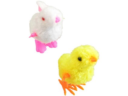 Kuřátko / králíček zvířátko hopsající na natažení na klíček 2 druhy