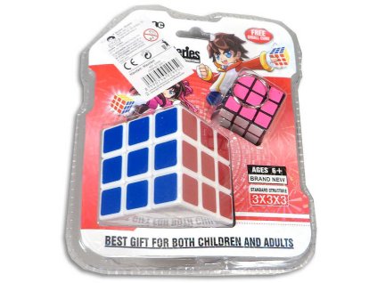 Hra kostka magická bílá 19cm set hlavolam s přívěskem na klíče