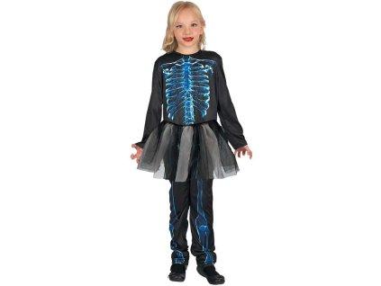 KARNEVAL Šaty kostra vel.M (120-130 cm) 5-9 let KOSTÝM