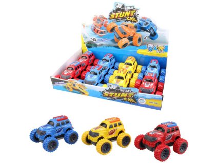 Auto terénní 19cm velká kola 360 obracecí na setrvačník 3 barvy plast