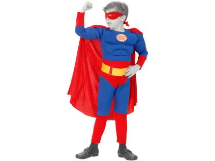 KARNEVAL Šaty SUPERMAN vel. M (120-130 cm) 5-9 let KOSTÝM