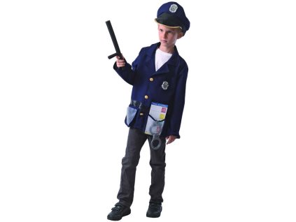 KARNEVAL Šaty policista vel. L (130-140 cm) 9-12 let KOSTÝM